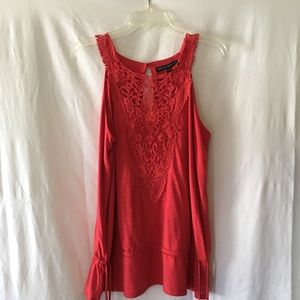 WHITE HOUSE AND BLACK MARKET   Orange Summer Blouse   SIZE L